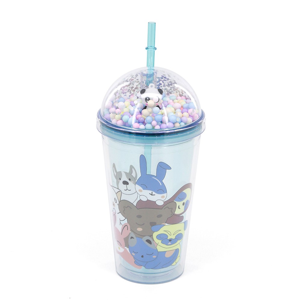 VASO TRENDY 450ML PANDA CELESTE 19022