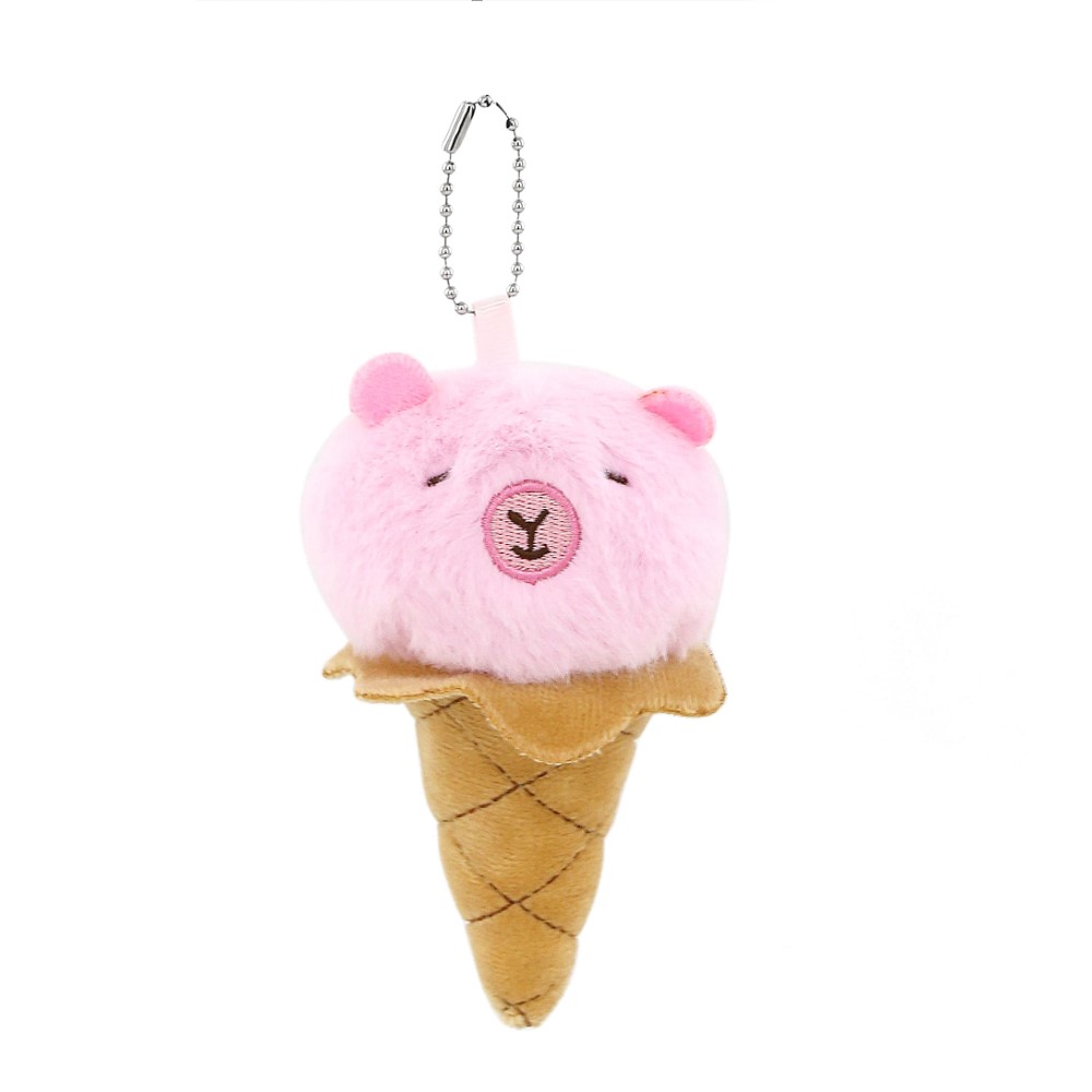 LLAVERO TRENDY CAPYBARA HELADO ROSA