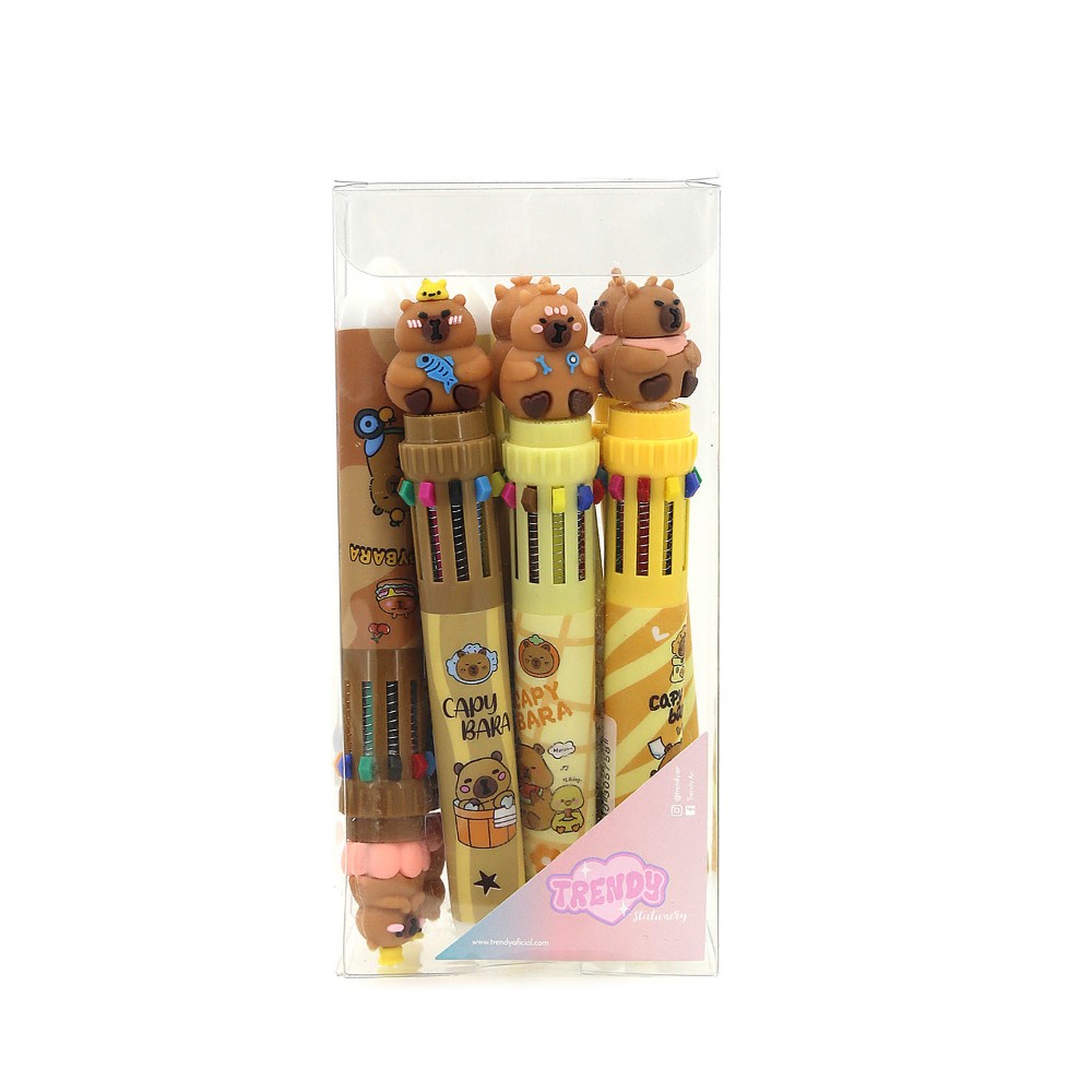 BOLIGRAFO TRENDY MULTICOLOR CAPYBARA X 8