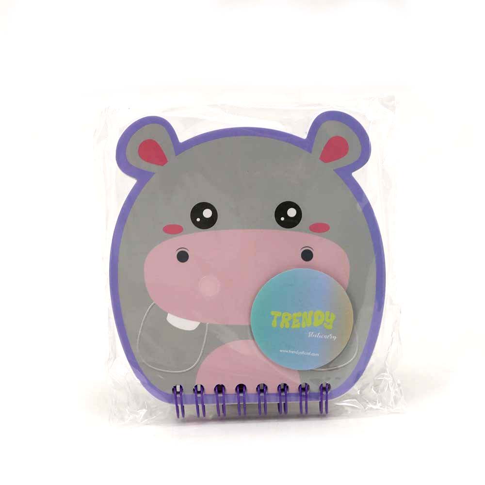 LIBRETA TRENDY MINI HIPOPOTAMO GRIS