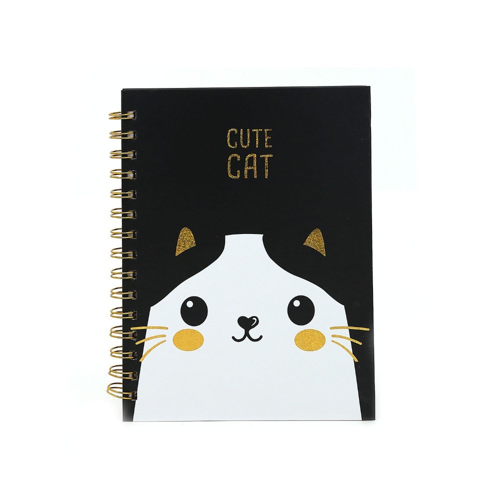 CUADERNO TRENDY A5 CUTE CAT NEGRO