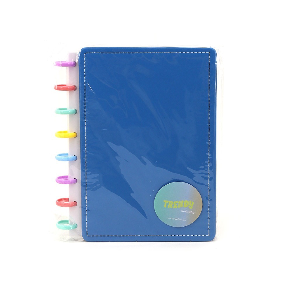 CUADERNO TRENDY A5 CON DISCOS CELESTE