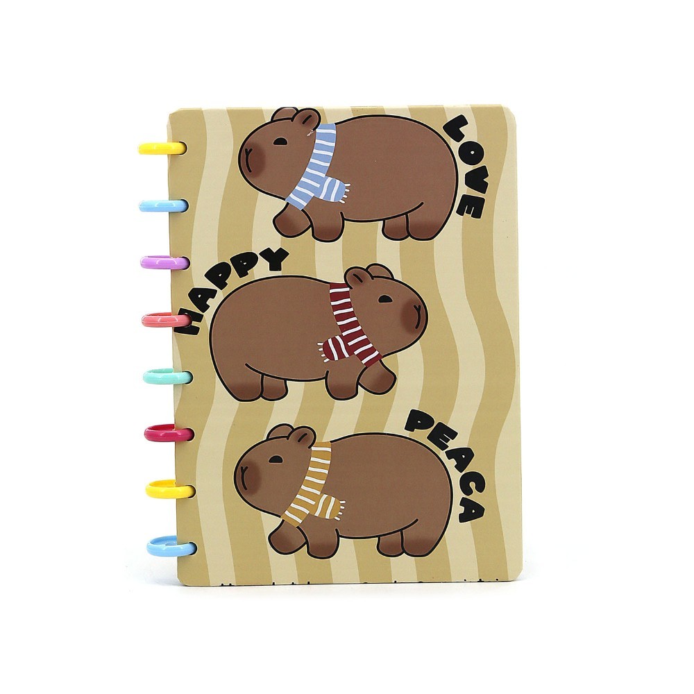 CUADERNO TRENDY A5 CON DISCOS CAPYBARA PALABRAS