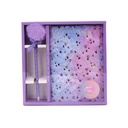SET TRENDY CUADERNO + BOLIGRAFO CORAZONES LILA