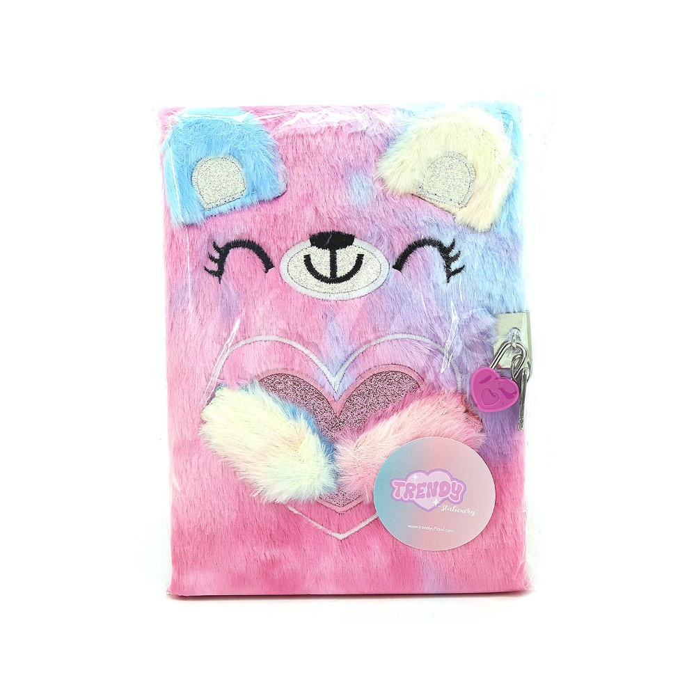 DIARIO INTIMO TRENDY PELUCHE OSO ROSA