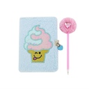 DIARIO INTIMO TRENDY PELUCHE HELADO CELESTE