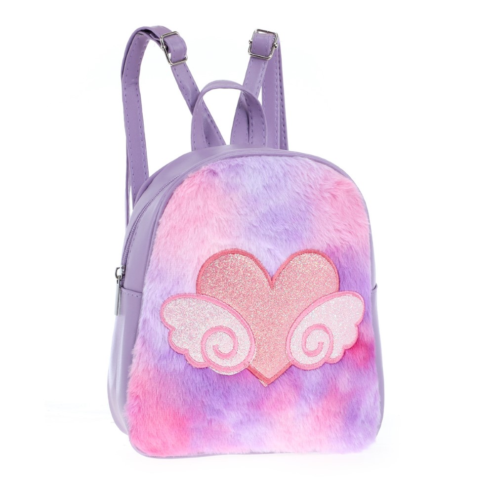 MOCHILA INFANTIL TRENDY CORAZON CON ALAS LILA