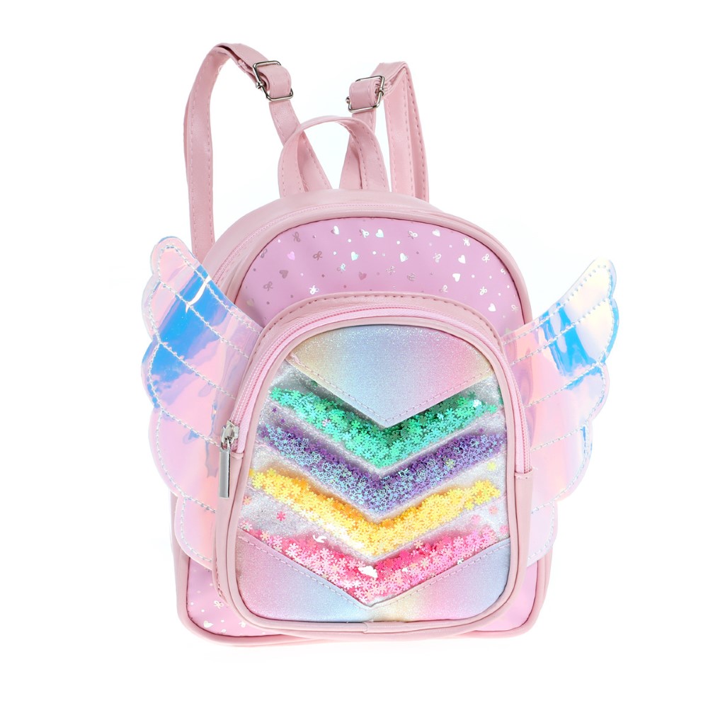 MOCHILA INFANTIL TRENDY ARCOIRIS CON ALAS ROSA