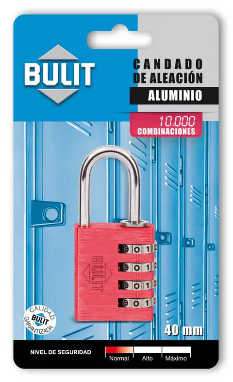 CANDADO BULIT DE ALEACION 40MM 10.000 COMBINACIONES