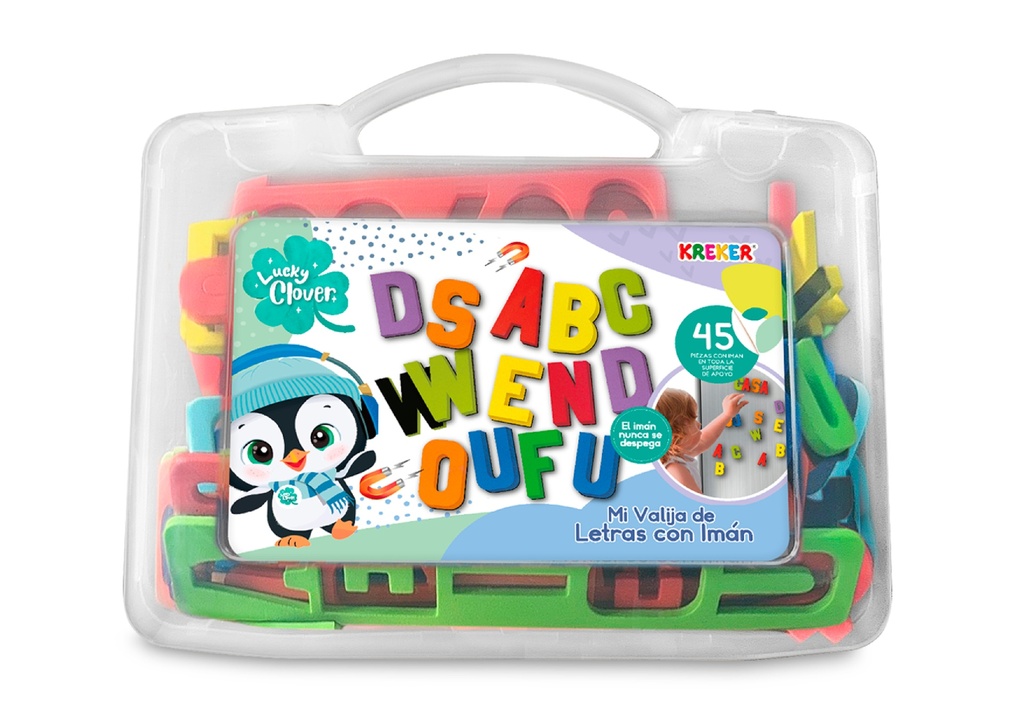 VALIJA KREKER LETRAS CON IMAN X 45 PIEZAS