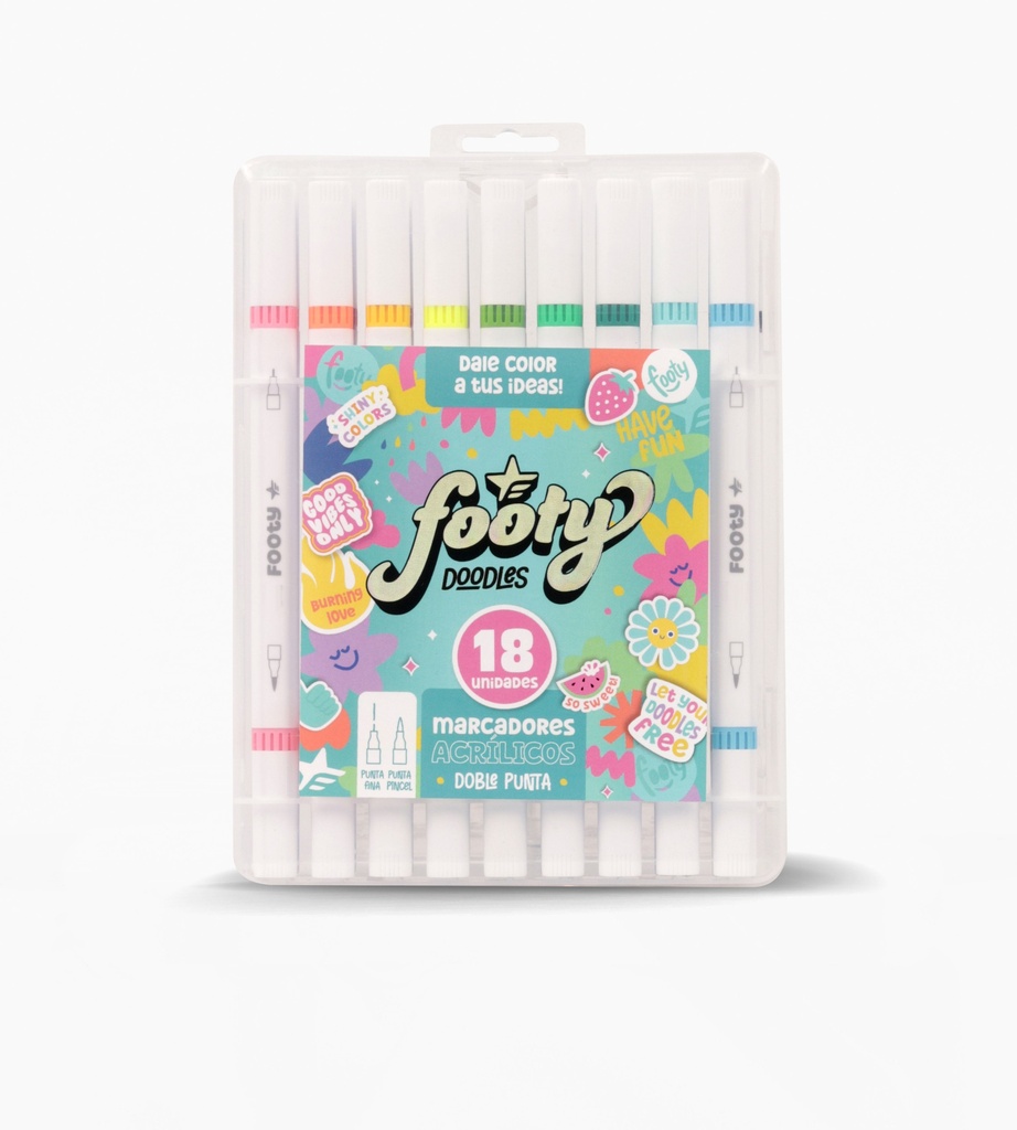 MARCADOR FOOTY DOBLE PUNTA X18