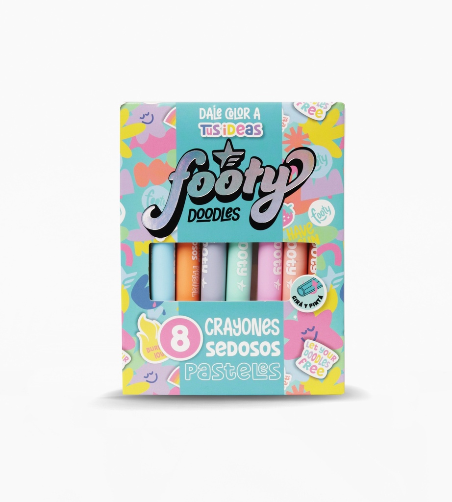 CRAYONES FOOTY SEDOSOS PASTEL X8