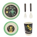 SET PLATOS TRENDY BAMBOO ROBOT