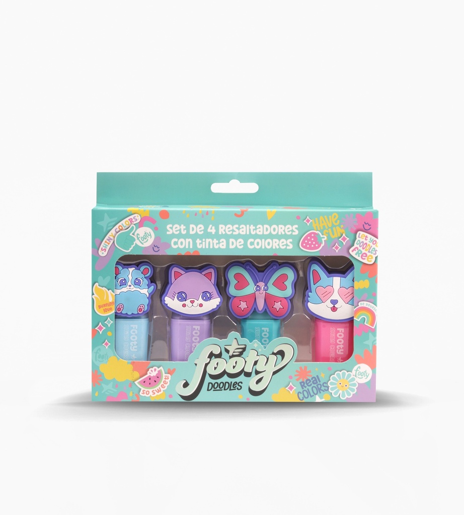 RESALTADOR FOOTY SHINY COLORS MINI X4