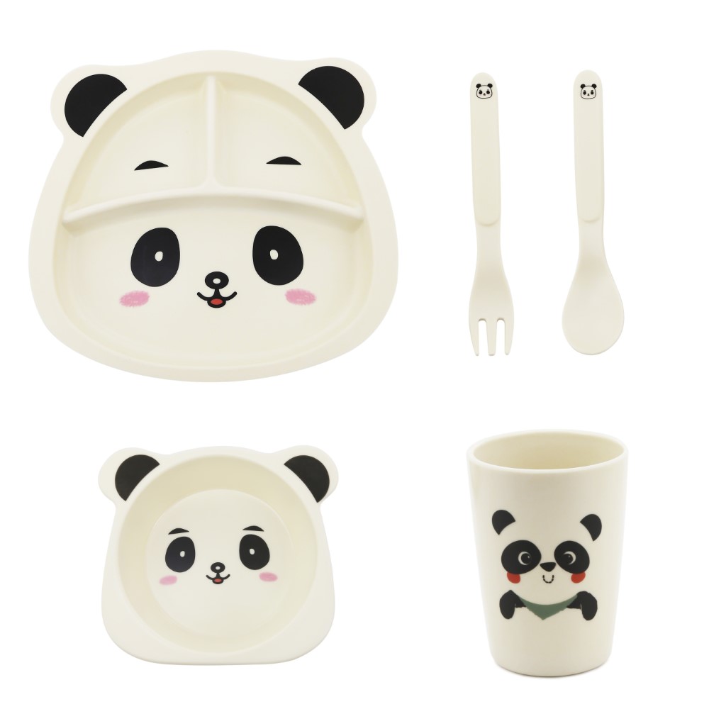 SET PLATOS TRENDY BAMBOO OSO PANDA