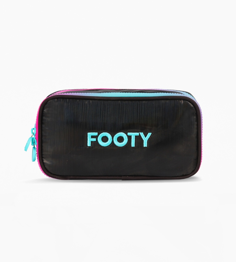 CARTUCHERA FOOTY 2 CIERRE CON ORGANIZADOR NEGRO