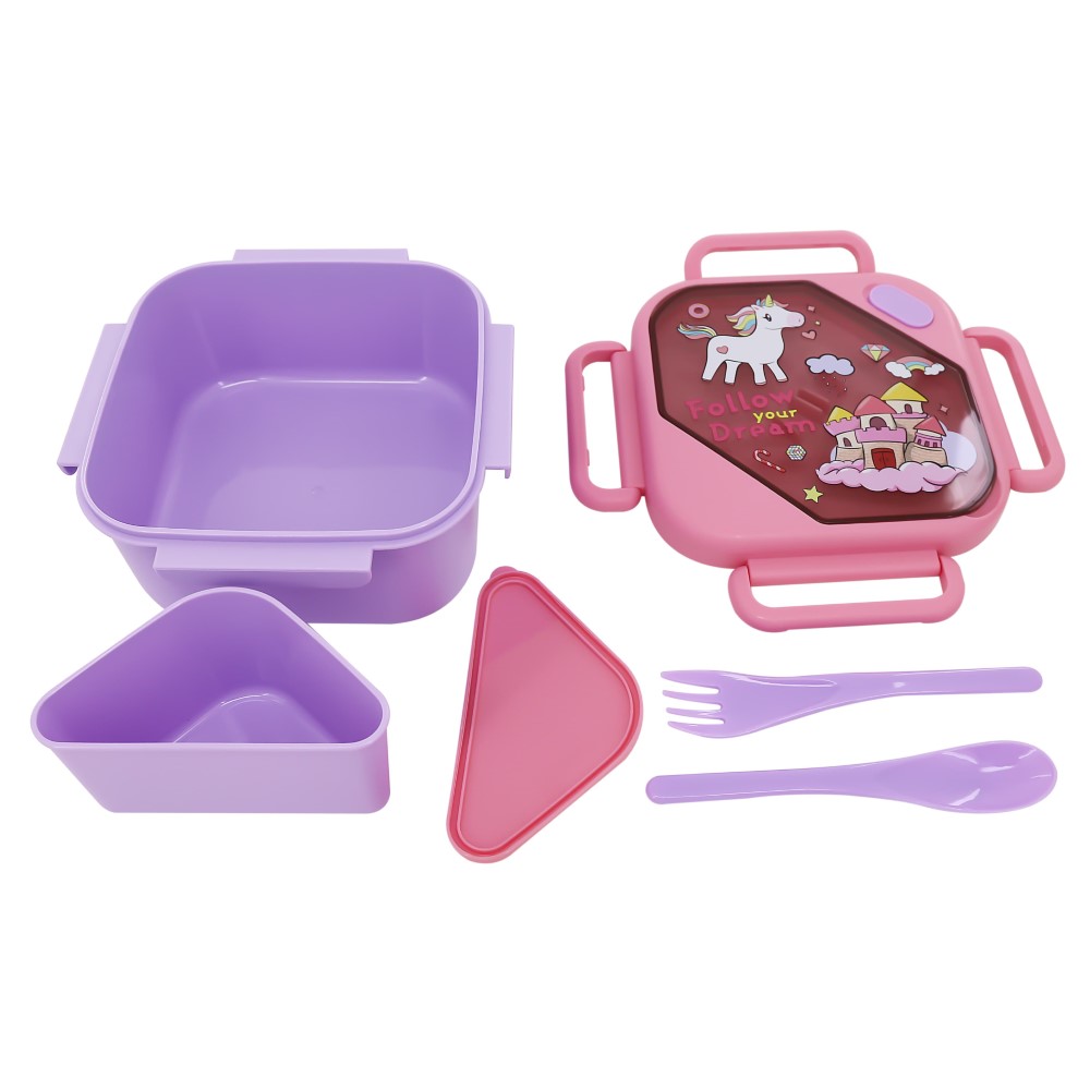 LUNCHERA TRENDY PLASTICO UNICORNIO