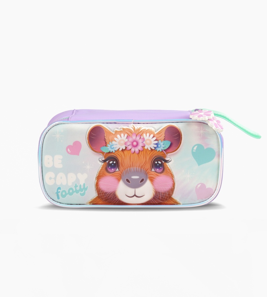 CARTUCHERA FOOTY CON DIVISION INTERNA  BE CAPY LILA