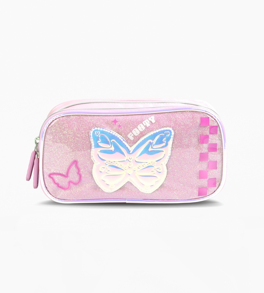 CARTUCHERA FOOTY 2 CIERRE CON ORGANIZADOR ROSA