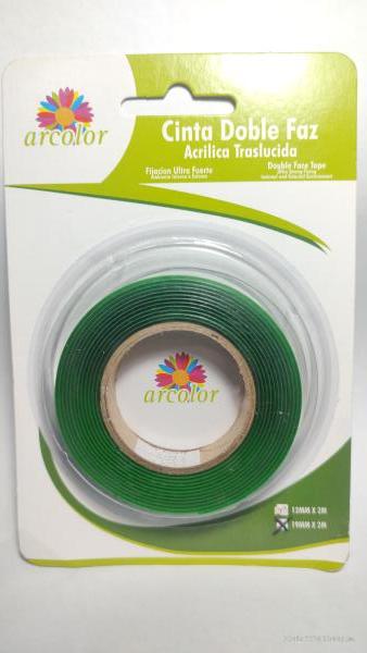 CINTA DOBLE FAZ ARCOLOR 19MMX2M ACRILICA TRASLUCIDA
