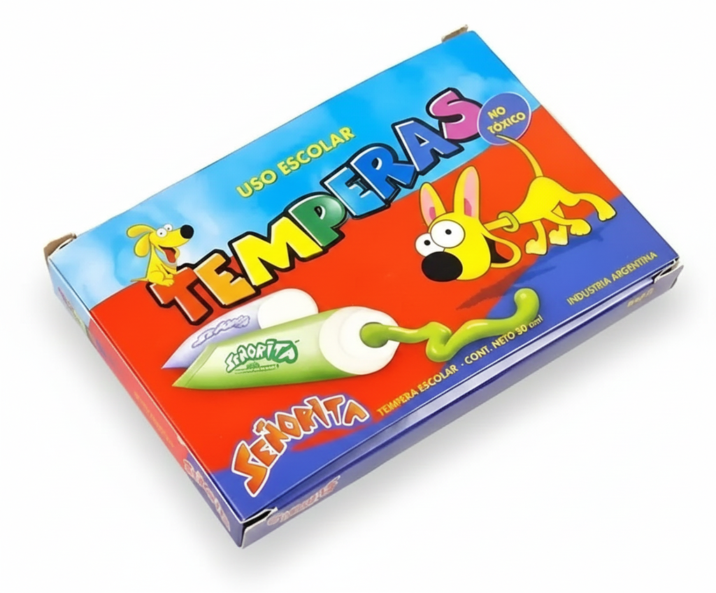 TEMPERA SEÑORITA 8ML X10 ROJO BERMELLON