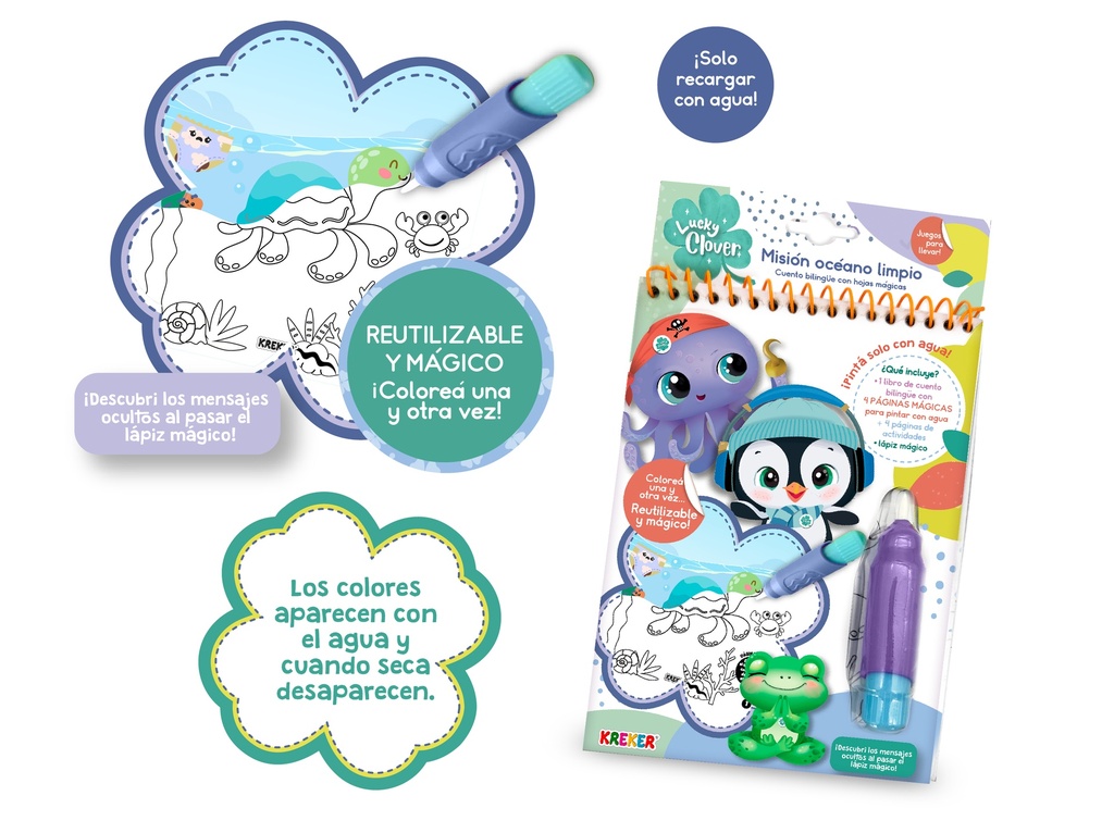 JUEGO KREKER PINTA CON AGUA MISION OCEANO LIMPIO