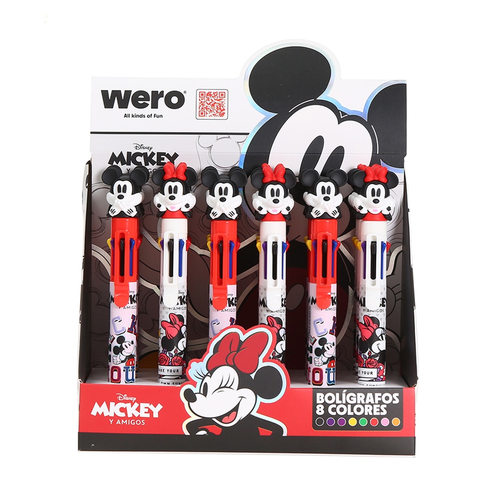 BOLIGRAFO WERO OCHO COLORES X1 MICKEY