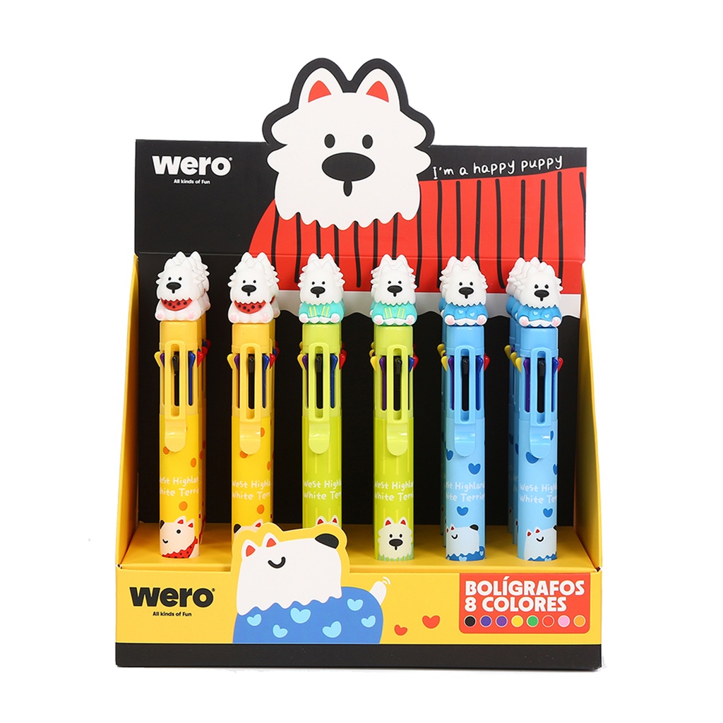 BOLIGRAFO WERO OCHO COLORES X1 TERRIERS