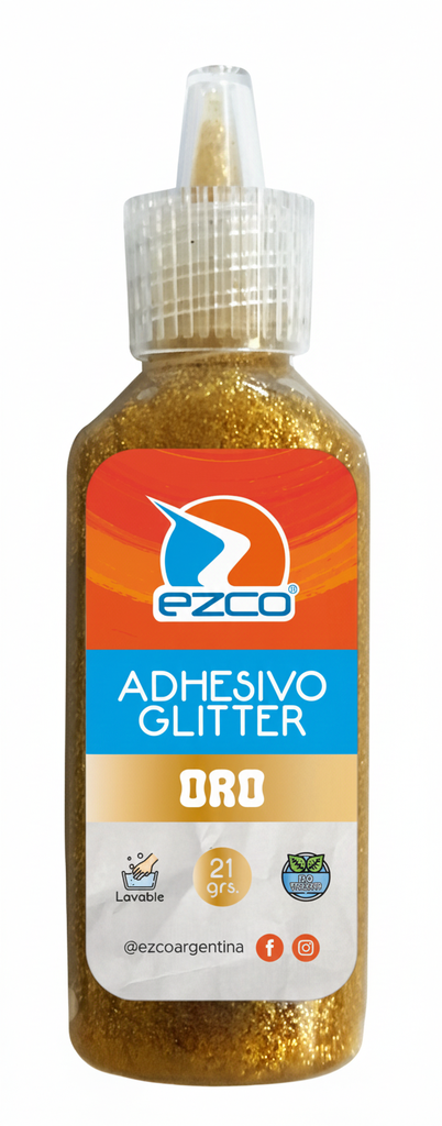 ADHESIVO EZCO GLITTER X12 ORO
