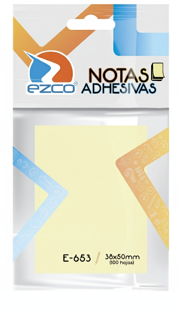 NOTAS ADHESIVAS EZCO 40X50 X 100 HOJAS AMARILLAS E-653