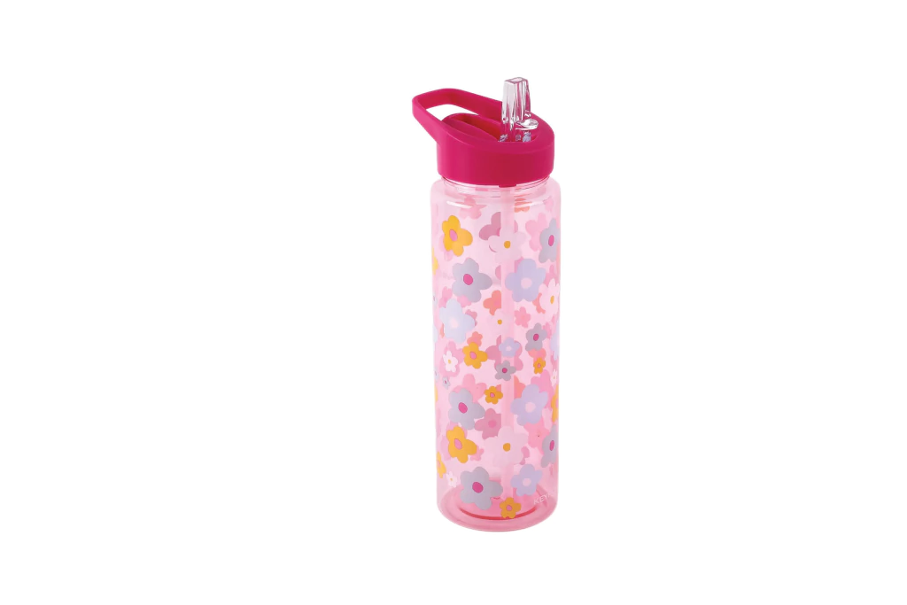BOTELLA KEYROAD CON SORBETE Y PICO BEBEDOR 750ML FLORES ROSA