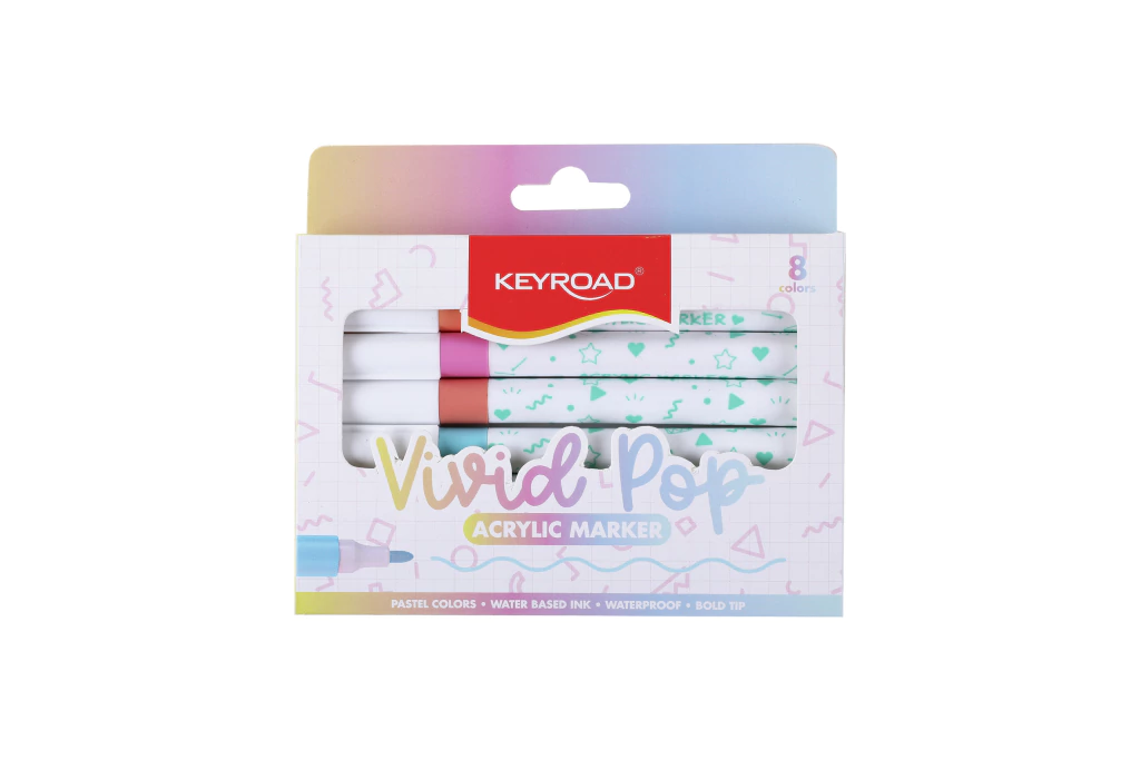 MARCADOR KEYROAD ACRILICO X8 PASTEL