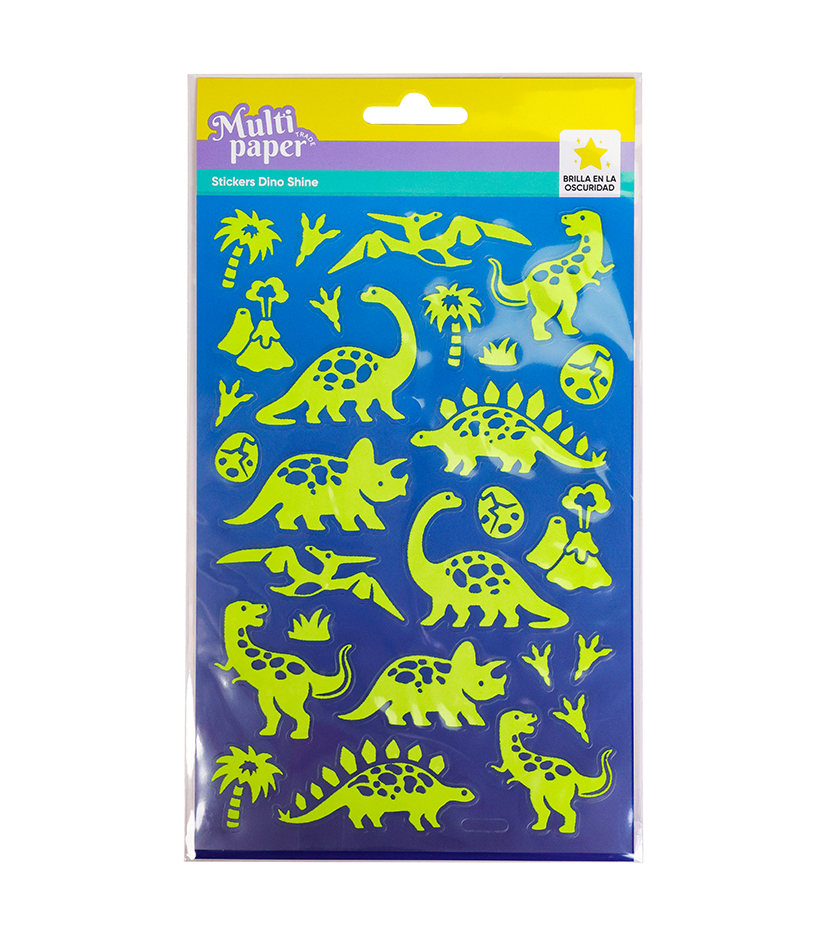 STICKERS MP GLOW IN THE DARK DINO SHENE X1