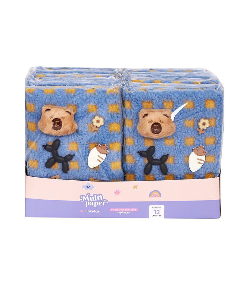 LIBRETA MP TAPA DURA A5 3D PLUSH CHARMS ANIMALS 96 HOJAS