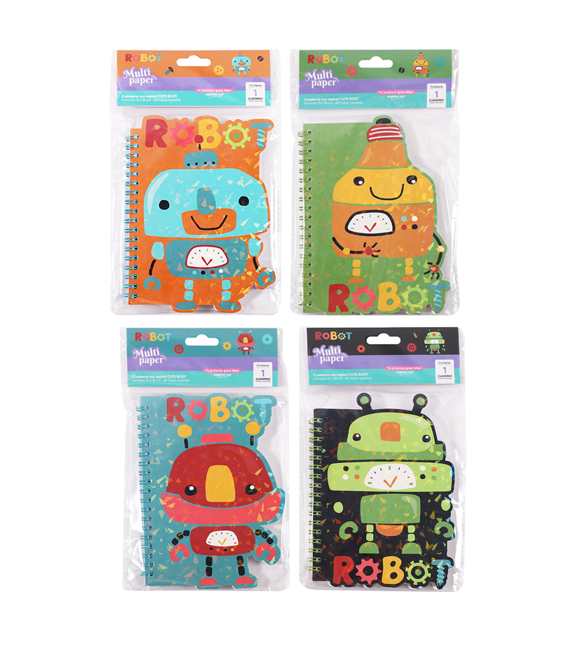 CUADERNO MP  CON ESPIRAL CUTE BOOT 13X18 60HOJAS