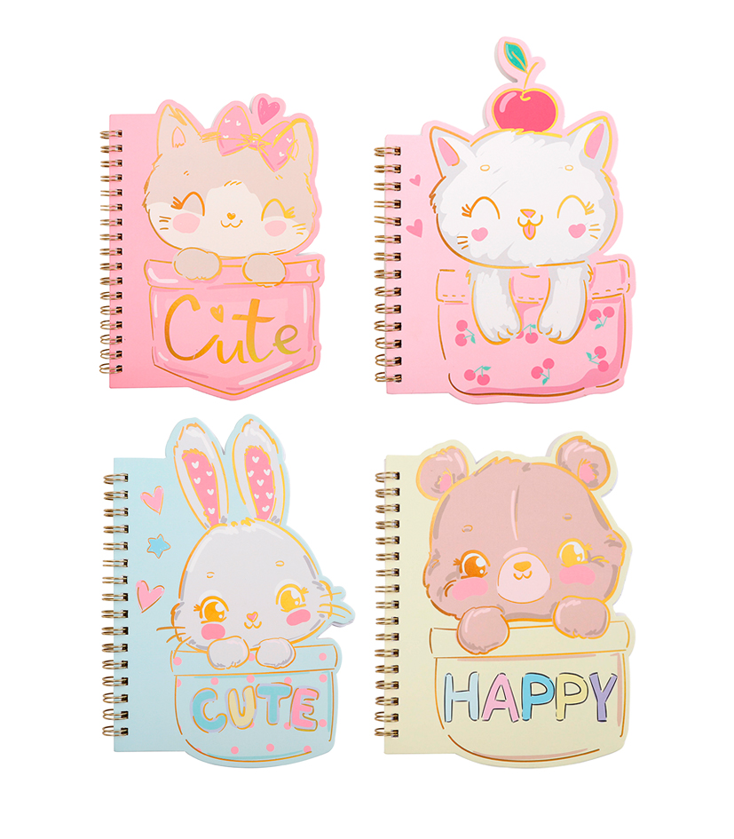 CUADERNO MP CON ESPIRAL KAWAII 10.5X14.5 60HOJAS