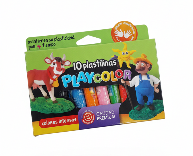 PLASTILINA PLAYCOLOR X10 SURTIDO