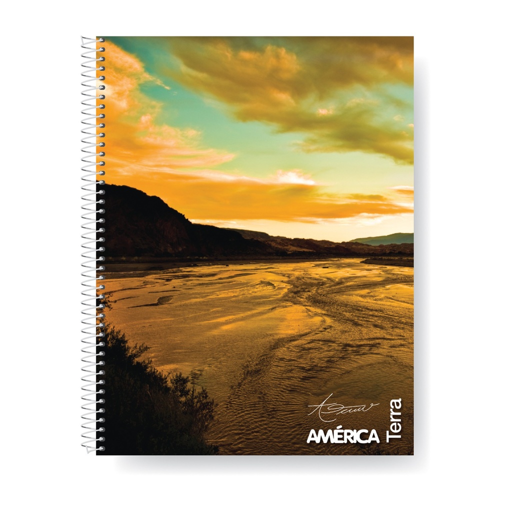CUADERNO AMERICA TERRA ESPIRALADO 16X21 80 HOJAS CUADRICULADAS