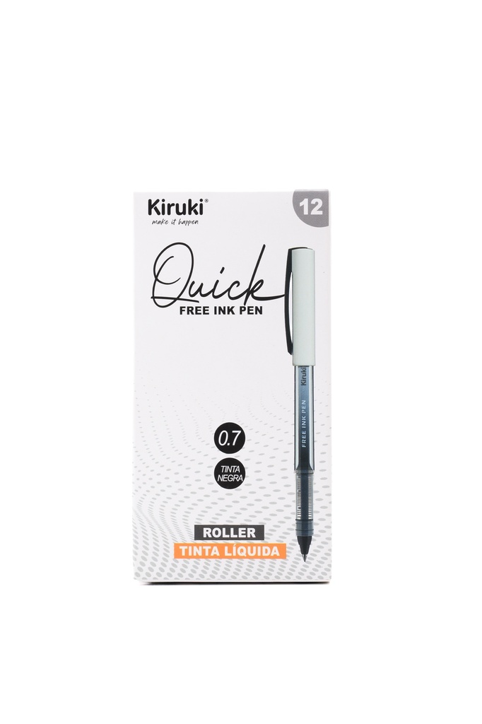 BOLIGRAFO KIRUKI ROLLER QUICK 0.7 NEGRO X12