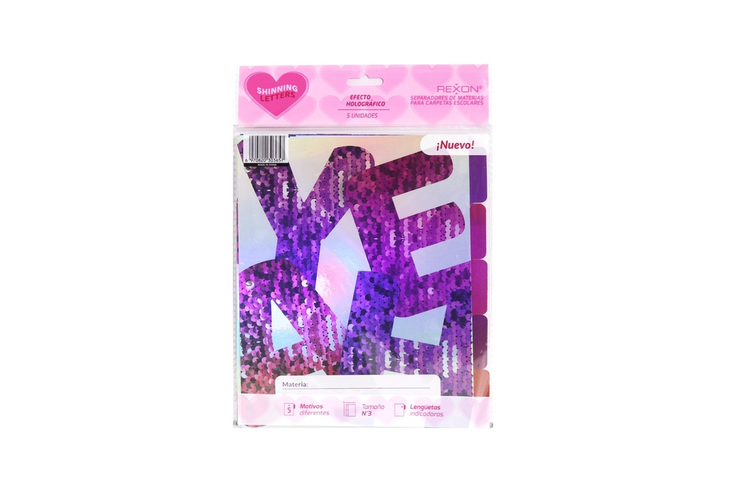 SEPARADOR ESCOLAR REXON SHINNING LETTERS