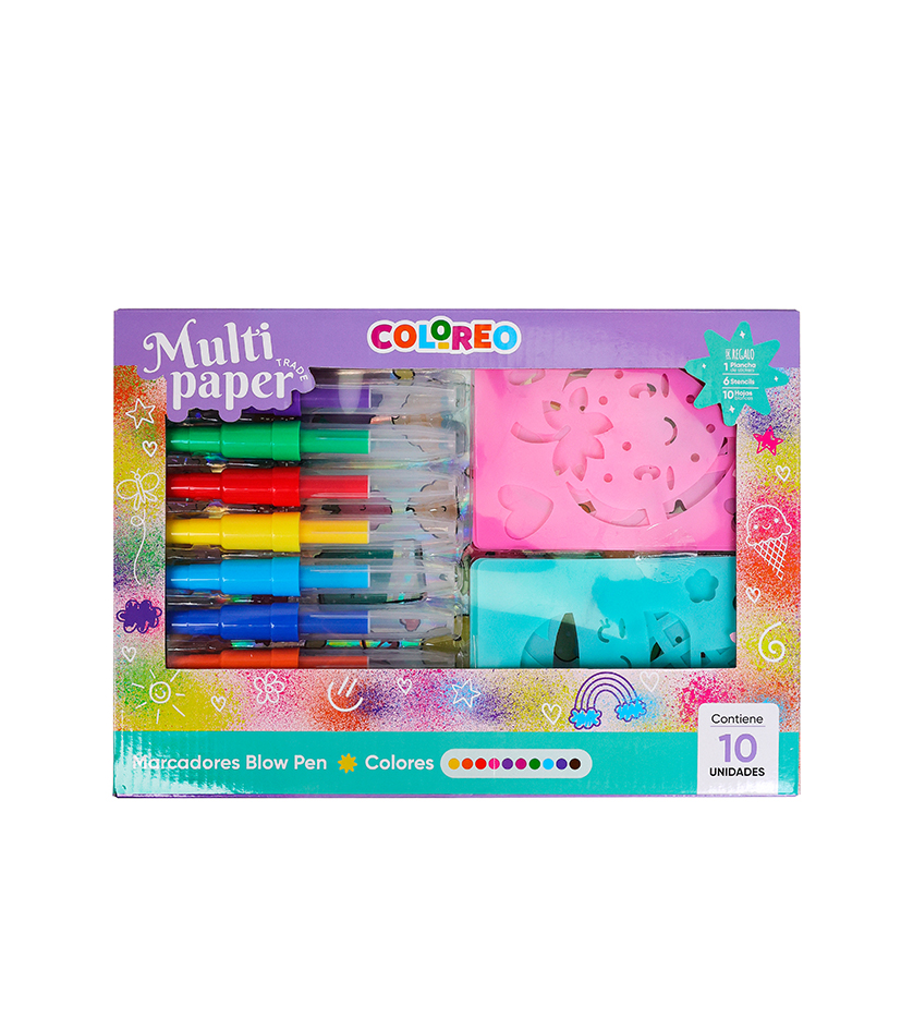 MARCADOR MP BLOW PEN X10 STENCILES+ STICKERS