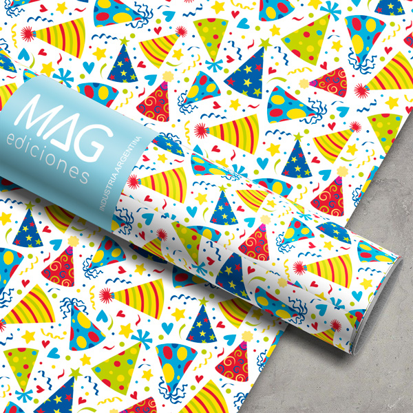 PAPEL PARA REGALO MAG 70X100 X10 5139 FELIZ CUMPLEAÑOS