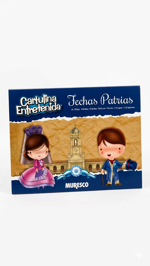 BLOCK MURESCO CARTULINA ENTRETENIDA 20 HOJAS FECHAS PATRIAS