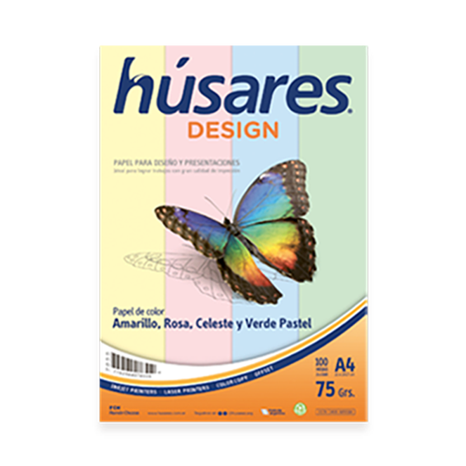 [7855] RESMA HUSARES DESIGN A4 75G X100H MULTICOLOR