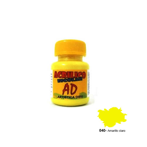 [058732-040] ACRILICO ESCOLAR AD 40ML COLOR AMARILLO CLARO