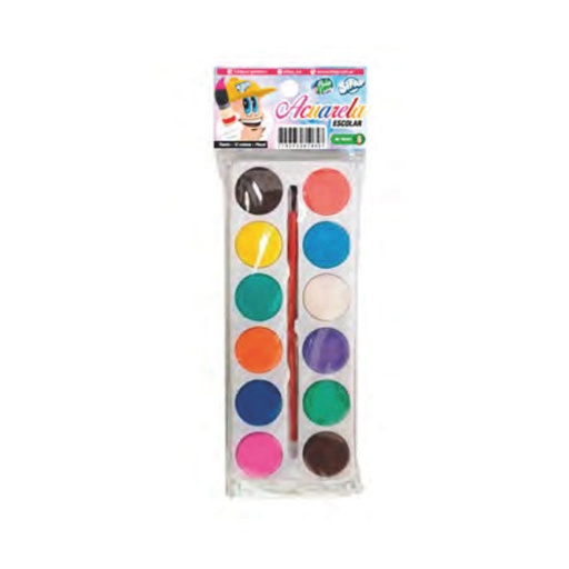 [906104] ACUARELA SIFAP X12 COLORES ESCOLAR