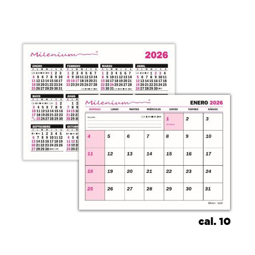 [CAL10] CALENDARIO PLANIFICADOR MENSUAL CARPITA PLEGABLE 15x19cm BASE 2mm 2026