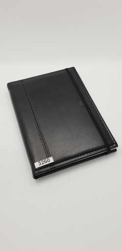 [3260] AGENDA NIVEL 10 14x19 SV SIMIL CUERO ENCUADERNADA CON ELASTICO Y PESPUNTE NEGRO