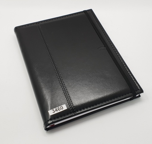 [3460] AGENDA NIVEL 10 16x22 SV ENCUADERNADA CON ELASTICO Y PESPUNTE NEGRO