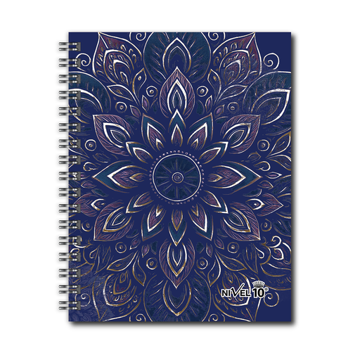 [3439] AGENDA NIVEL 10 16x22 SV ESPIRALADA CON INDICE TROQUELADO, ELASTICO Y CINTA SEÑALADORA LINEA MANDALAS